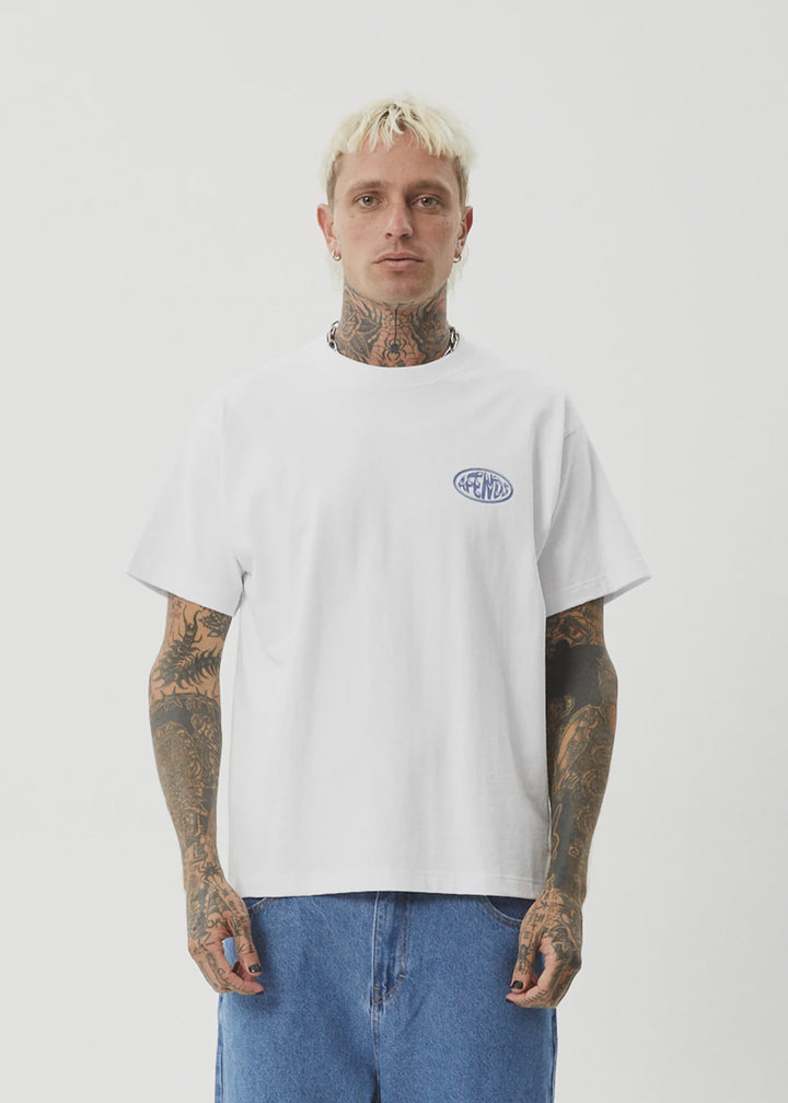 Afends Frogga Heavy Recycled Boxy Fit Tee - White