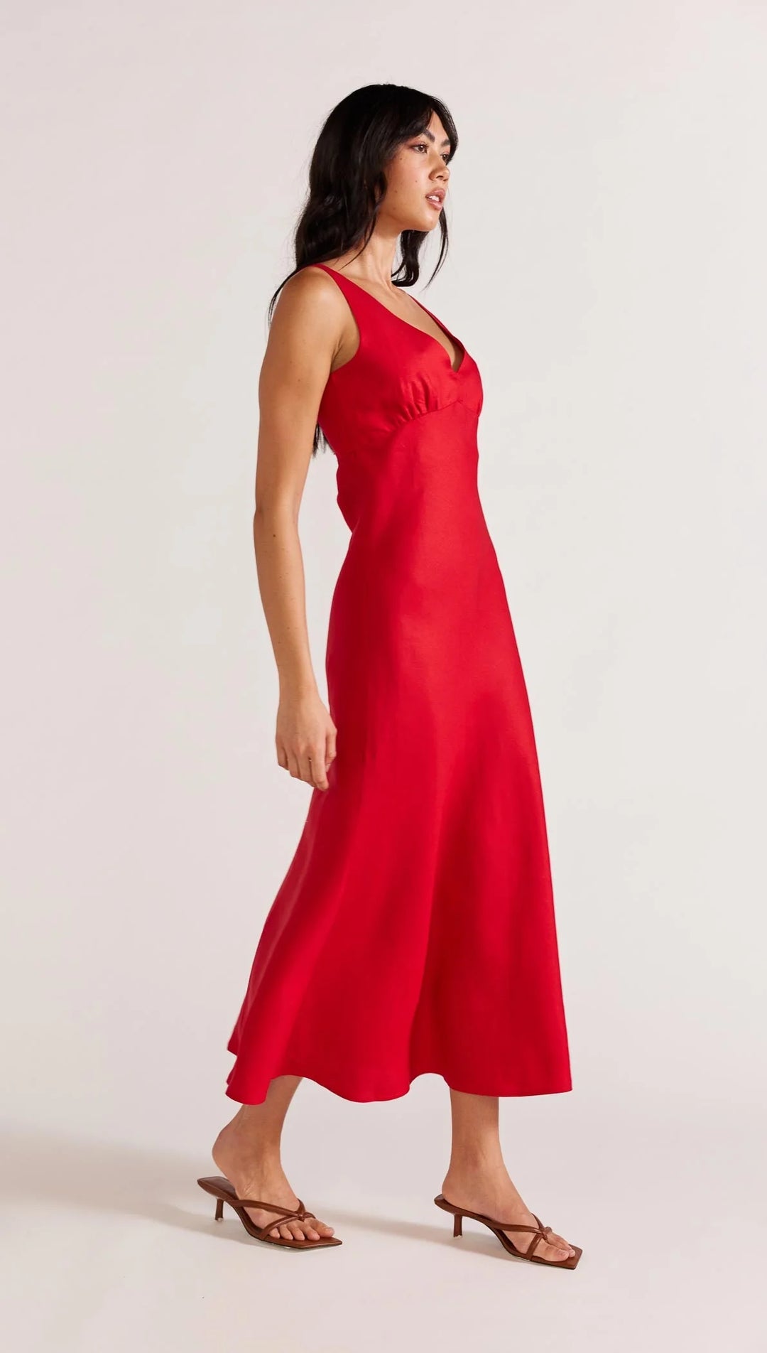 Staple The Label Valencia Bias Maxi Dress- Red