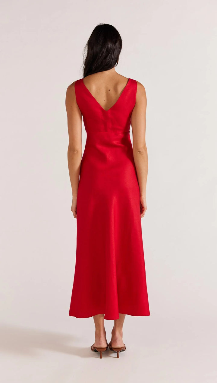 Staple The Label Valencia Bias Maxi Dress- Red