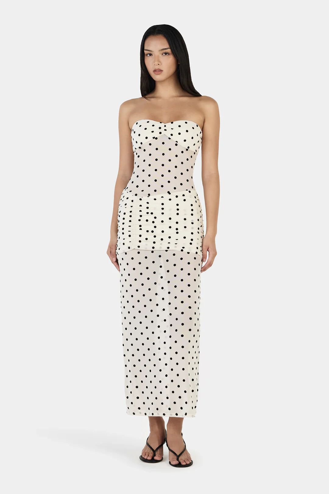 Ownley Vanessa Maxi Dress-Polka Cream