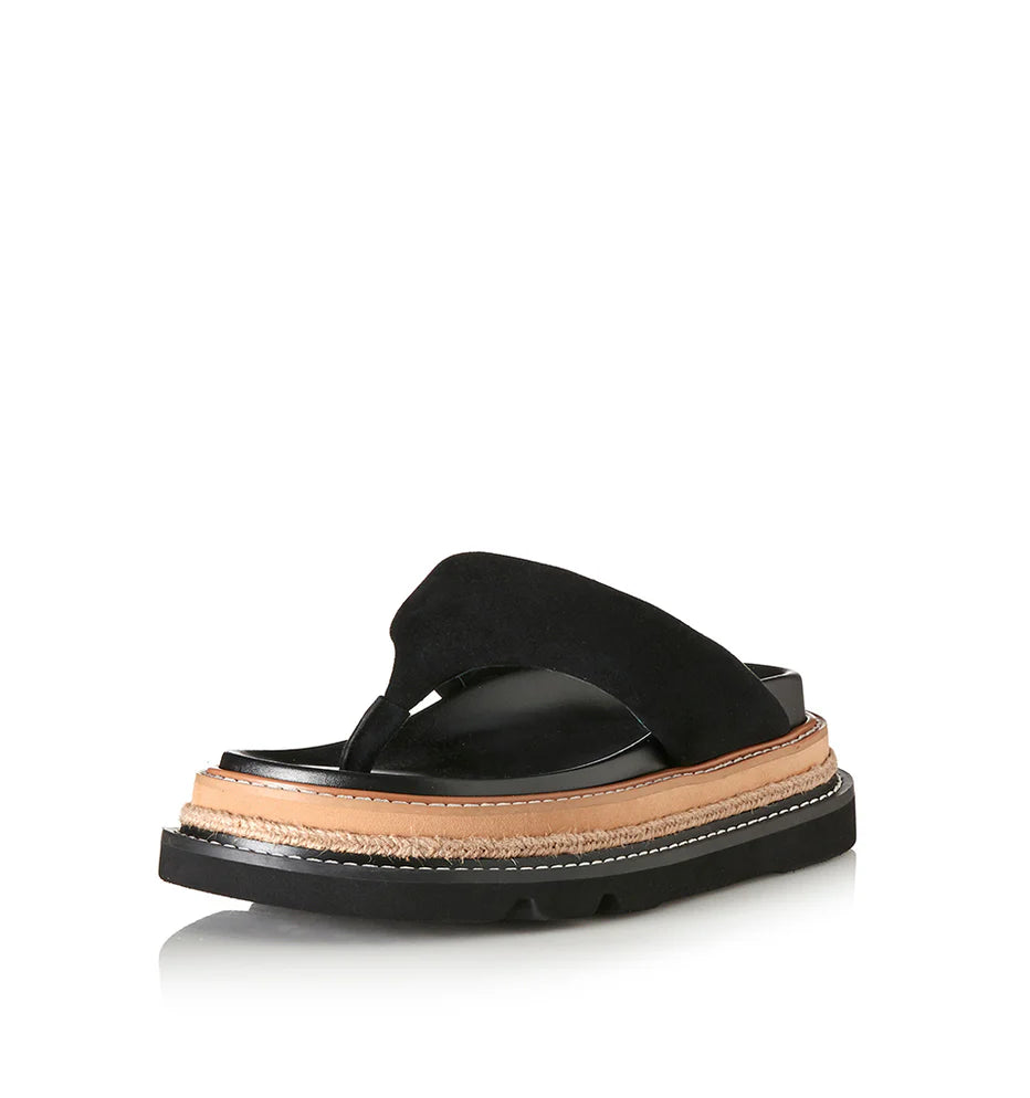 Alias Mae Vedi Thong Slide - Black Suede
