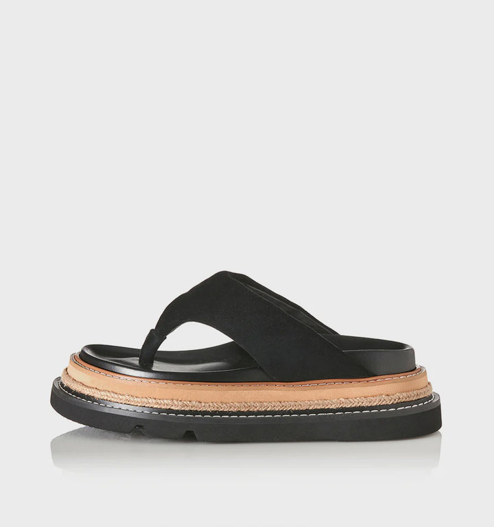 Alias Mae Vedi Thong Slide - Black Suede