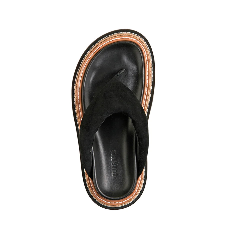 Alias Mae Vedi Thong Slide - Black Suede