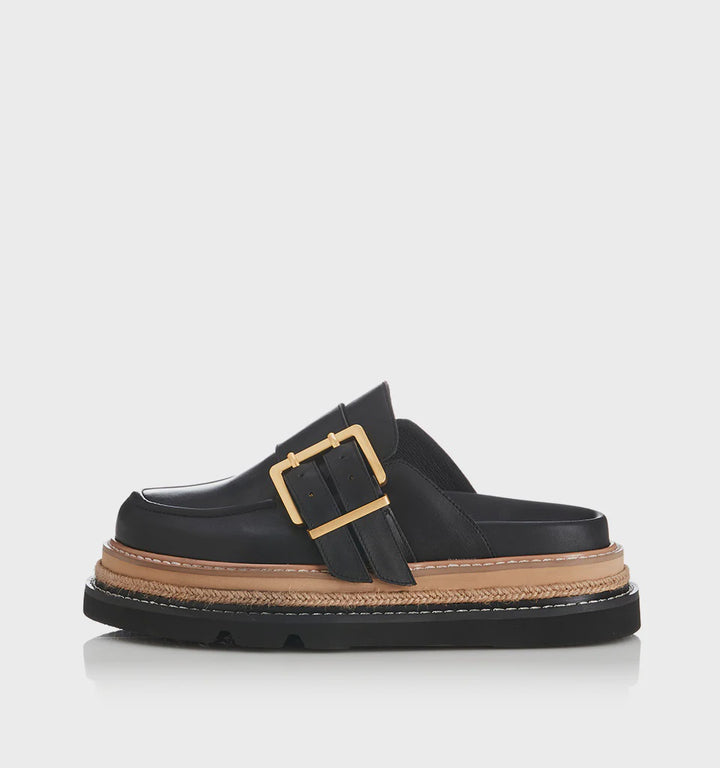 Alias Mae Vella Slide - Black Leather