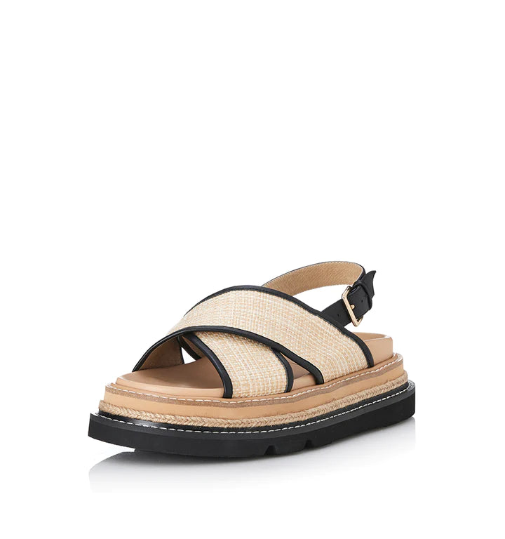 Alias Mae Verona Sandal - Black/Natural Raffia