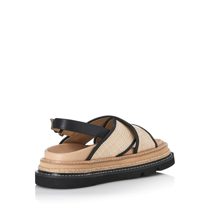 Alias Mae Verona Sandal - Black/Natural Raffia