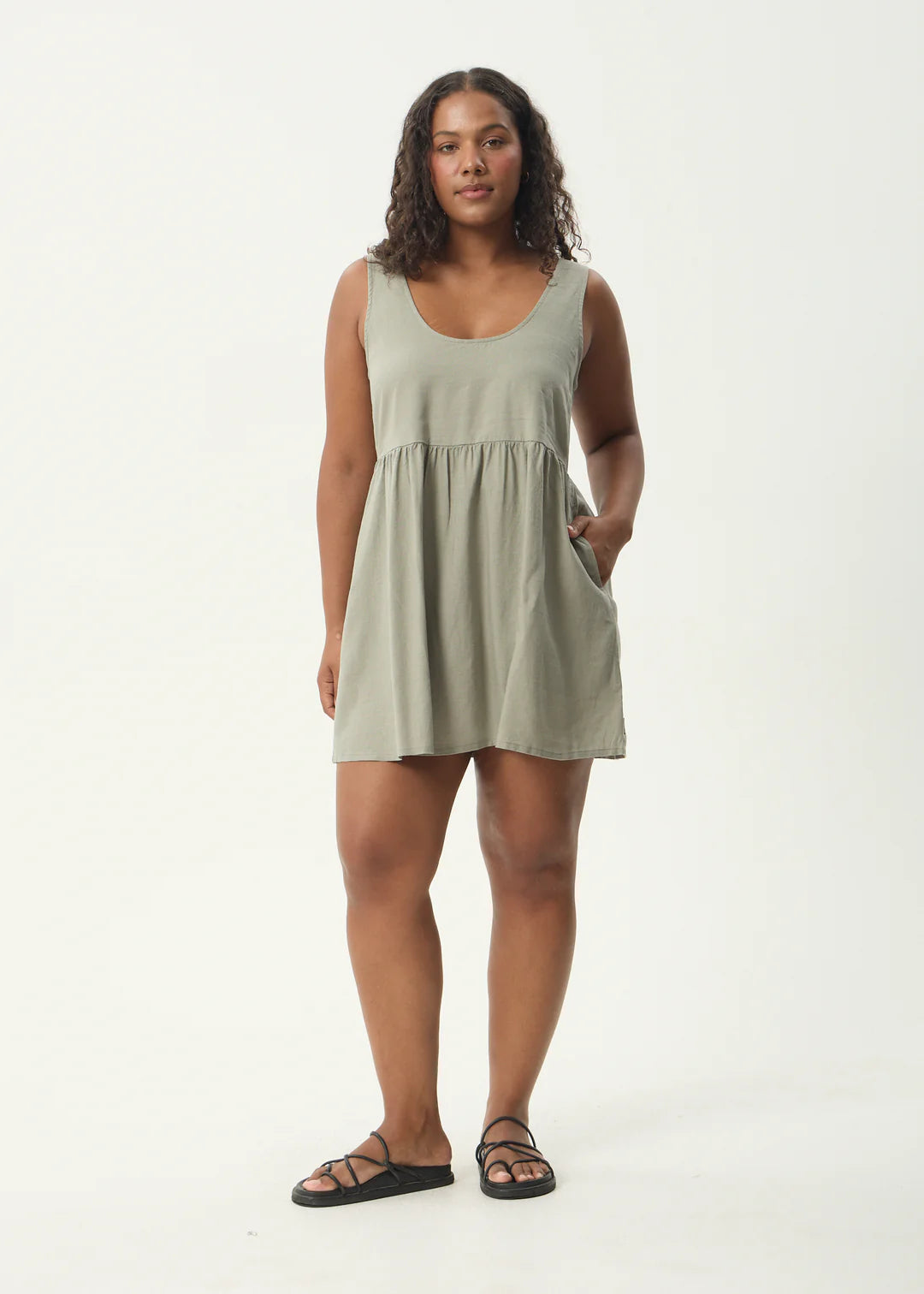 Afends Jesse Mini Dress-Olive