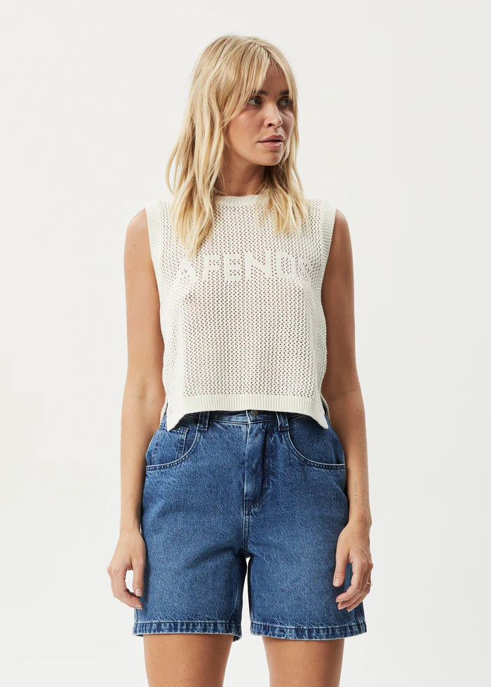 Afends Ryder Knit Tank- White