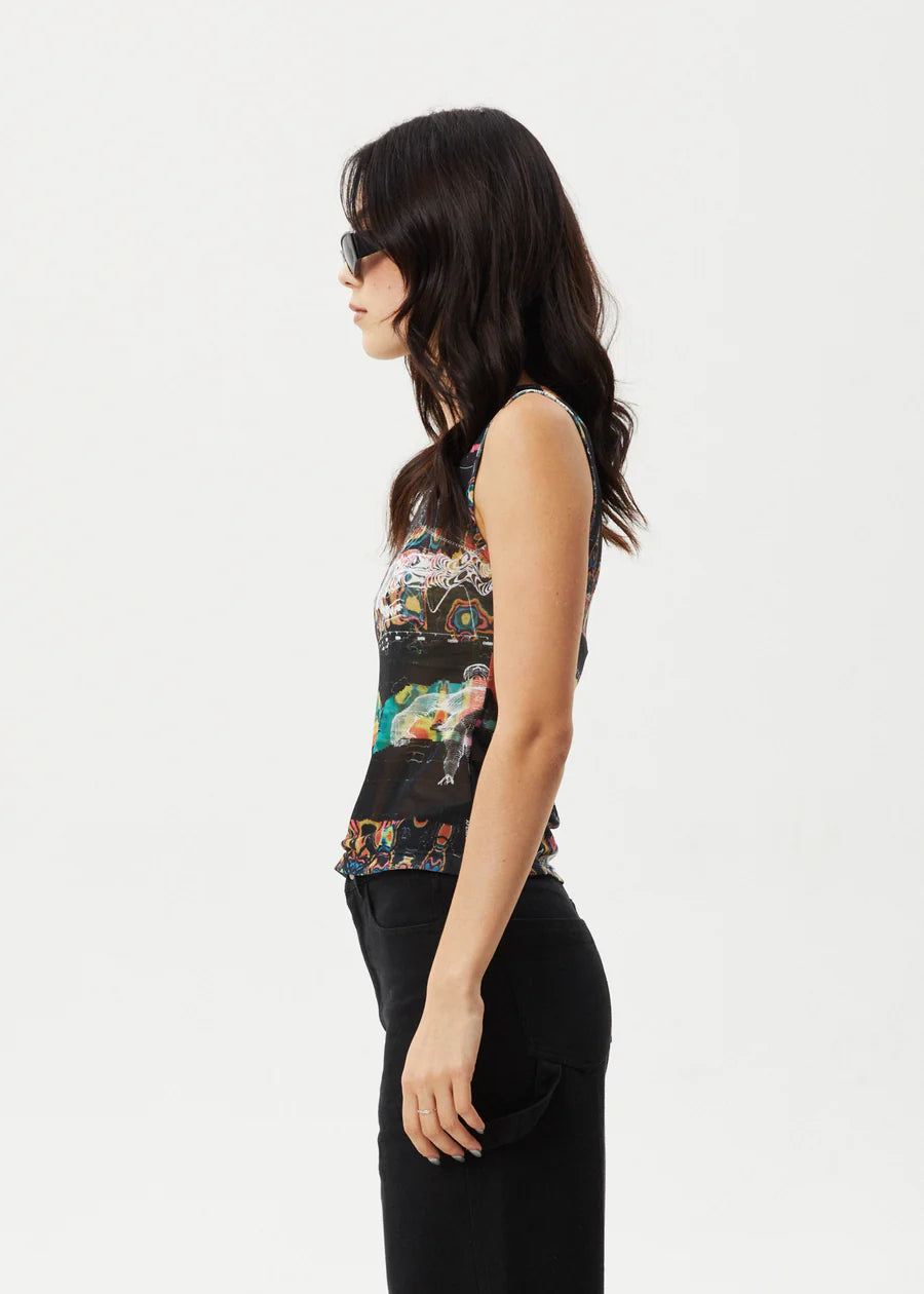 Afends Astral Recycled Sheer Tank - Black
