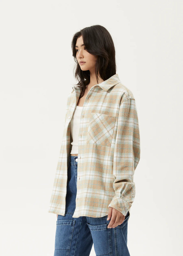 Afends Lighthouse Flannel Shirt- Taupe
