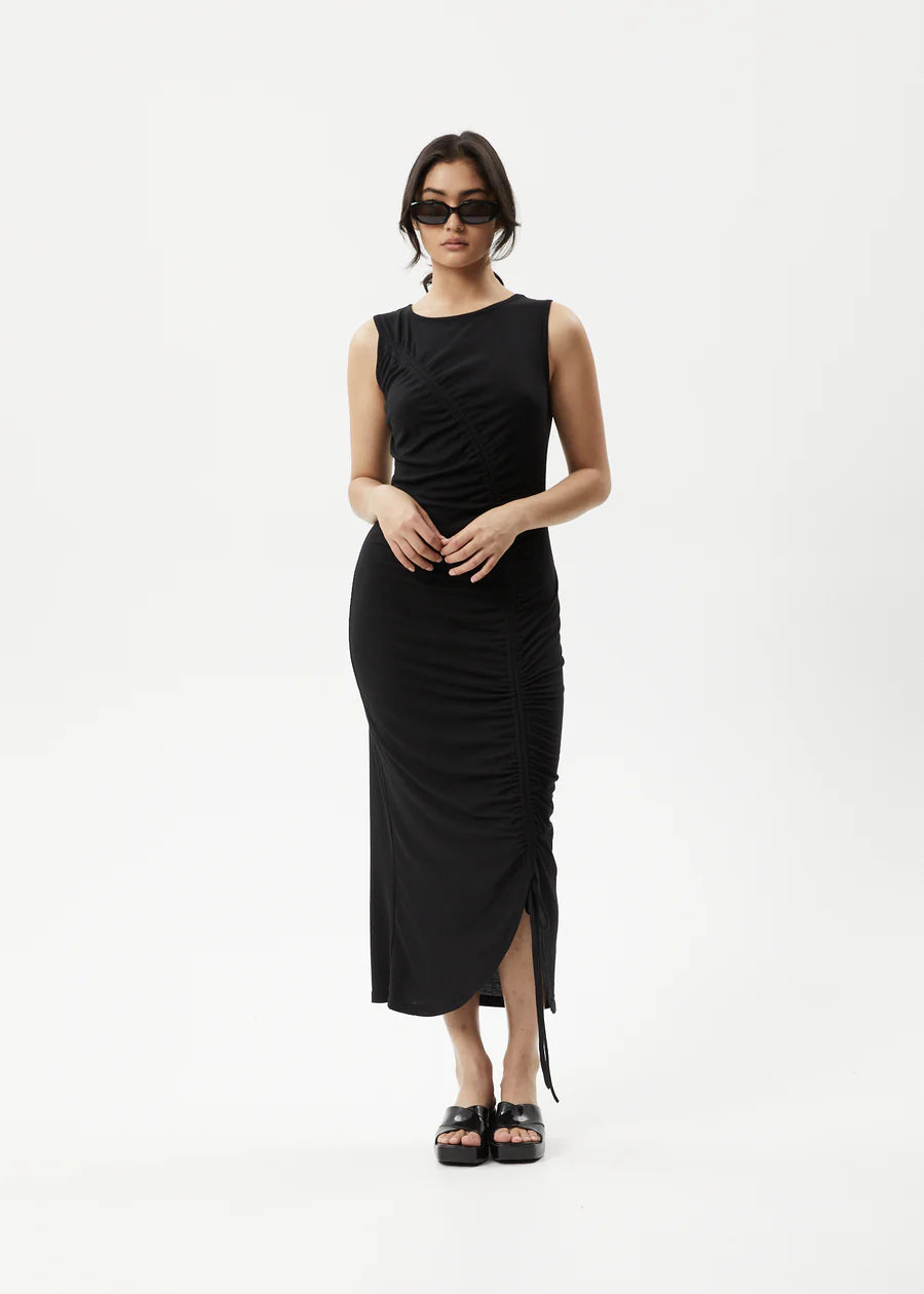 Afends Mirage Bamboo Sheer Maxi Dress - Black