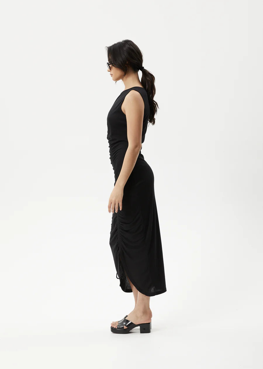 Afends Mirage Bamboo Sheer Maxi Dress - Black