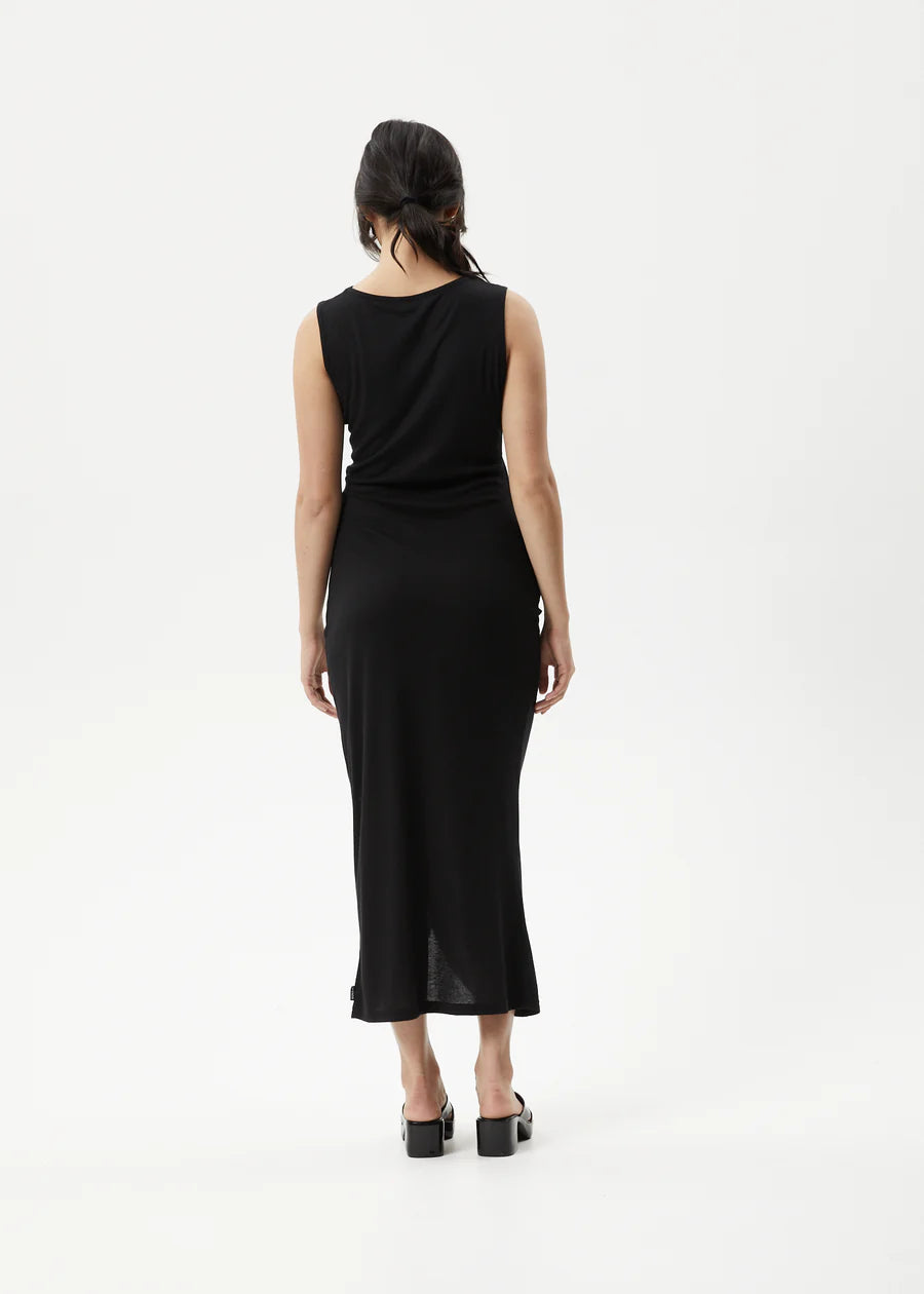 Afends Mirage Bamboo Sheer Maxi Dress - Black