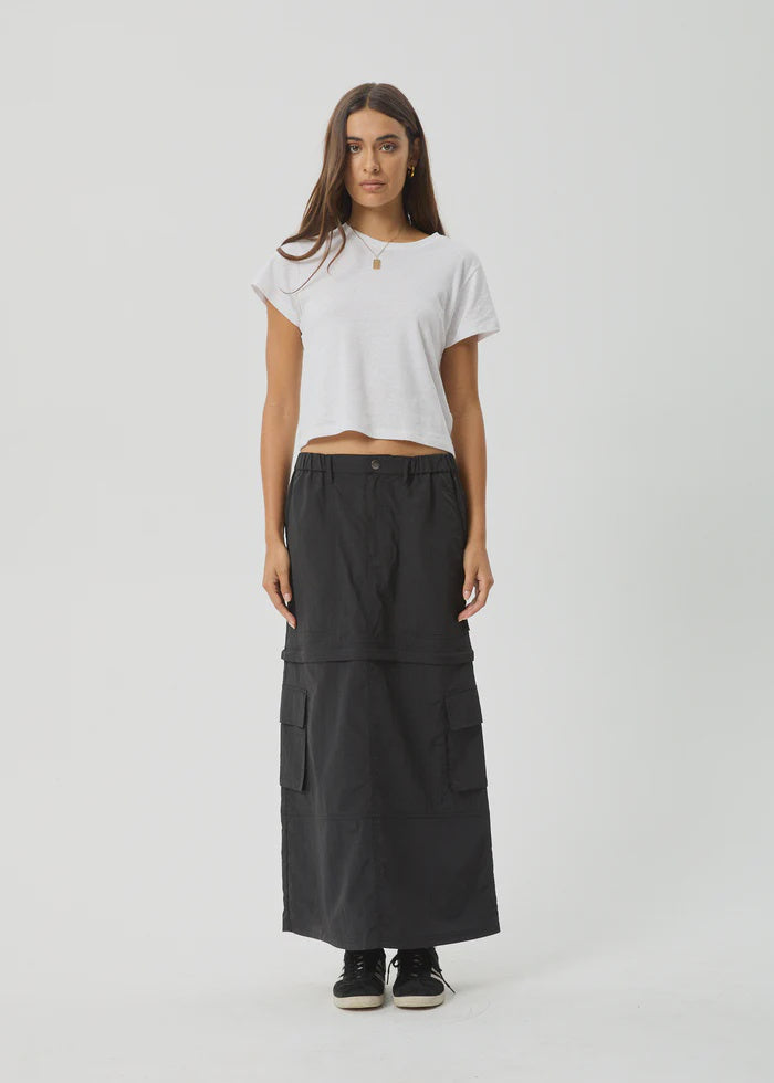 Afends Instinct Recycled Zip Off Maxi Skirt - Black