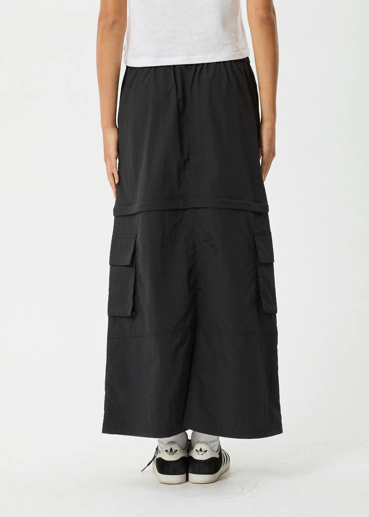 Afends Instinct Recycled Zip Off Maxi Skirt - Black