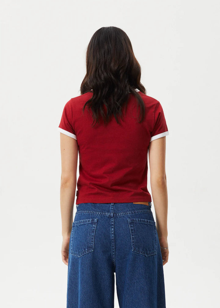 Afends Cultivate Recycled Ringer Tee- Ketchup