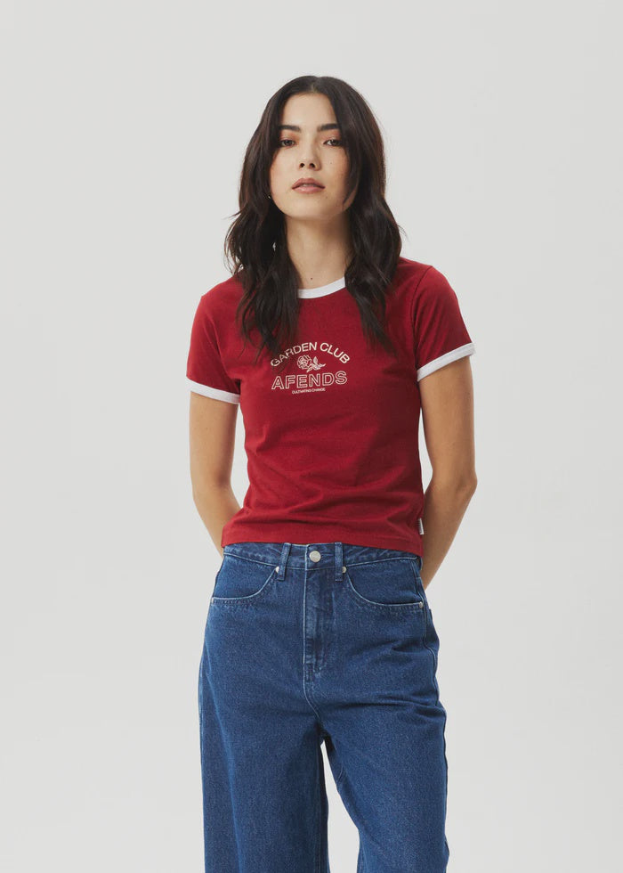 Afends Cultivate Recycled Ringer Tee- Ketchup