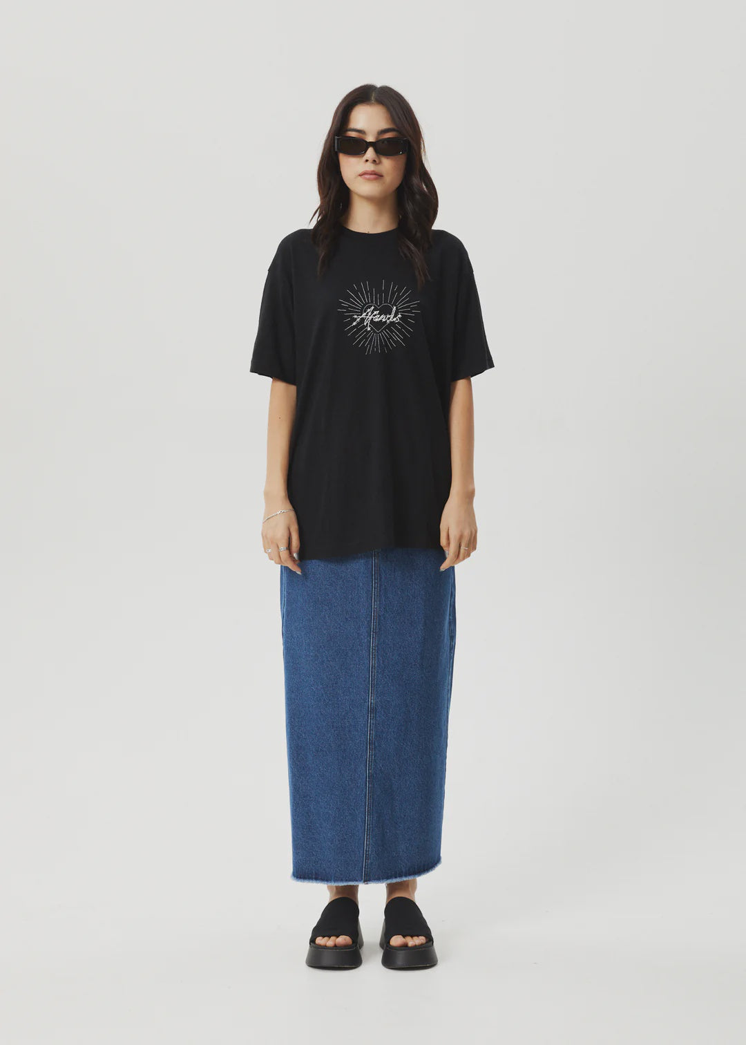 Afends Pulse Hemp Oversized Tee - Black