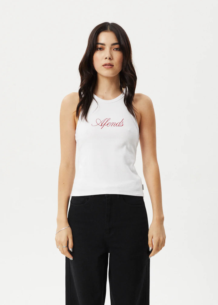 Afends Notice Recycled Rib Singlet - White