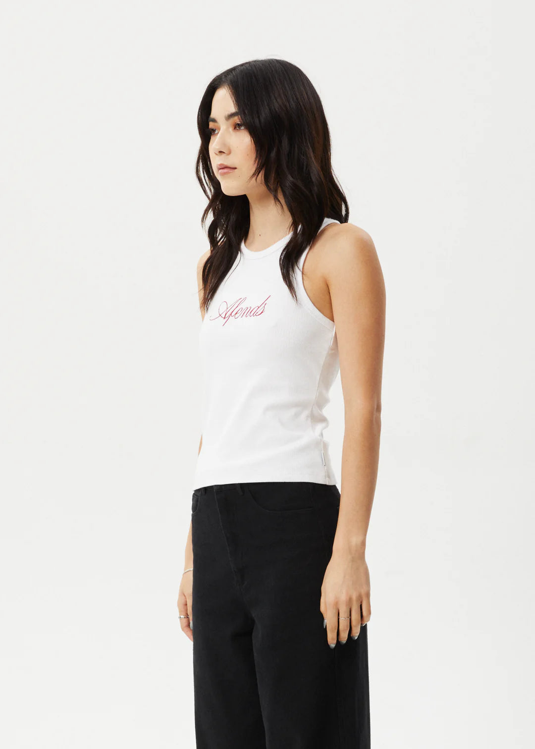 Afends Notice Recycled Rib Singlet - White