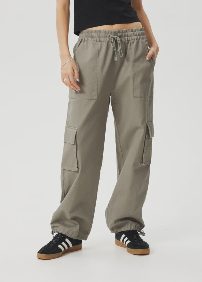 Afends Tasman Cargo Pants- Grey Olive