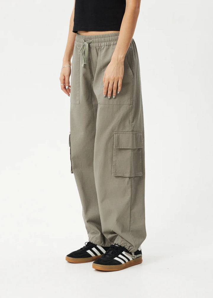 Afends Tasman Cargo Pants- Grey Olive