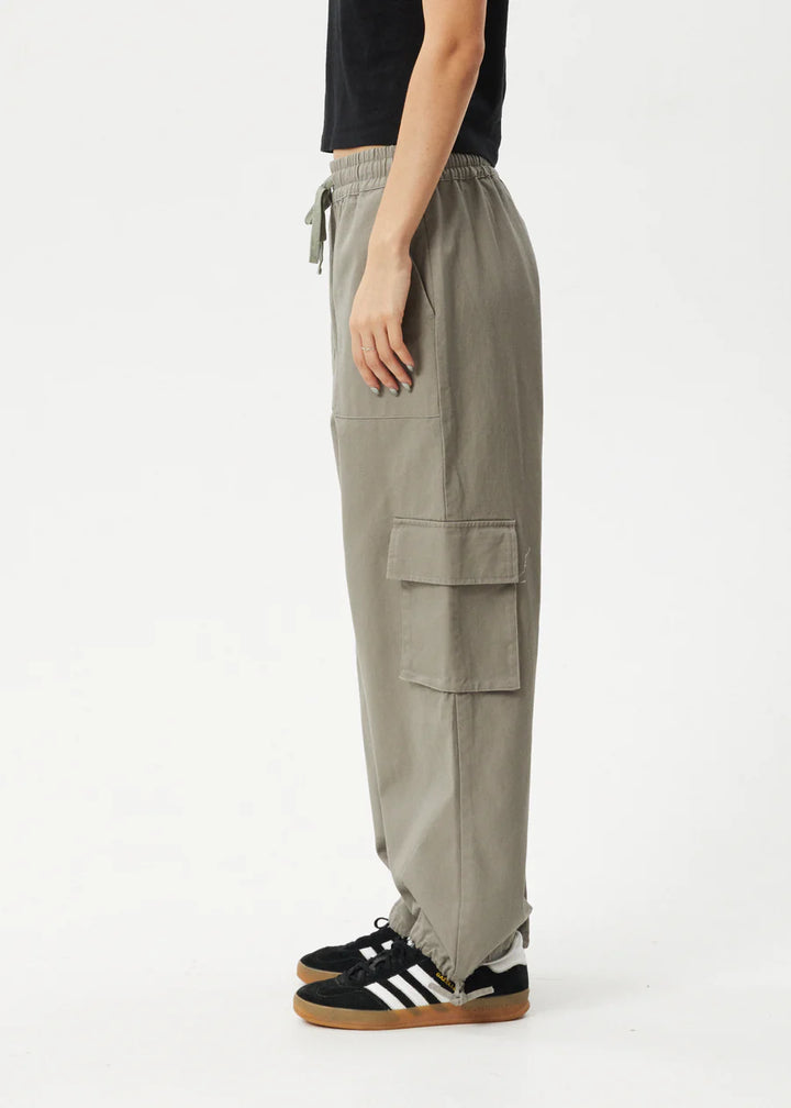 Afends Tasman Cargo Pants- Grey Olive