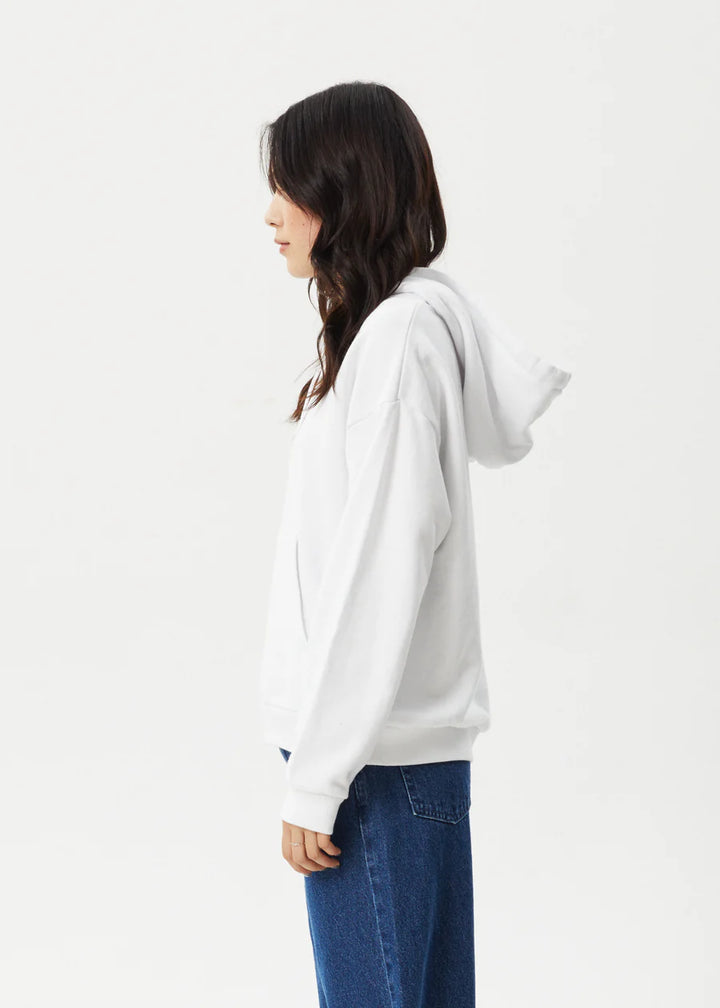 Afends Cultivate Recycled Pull On Hood - White