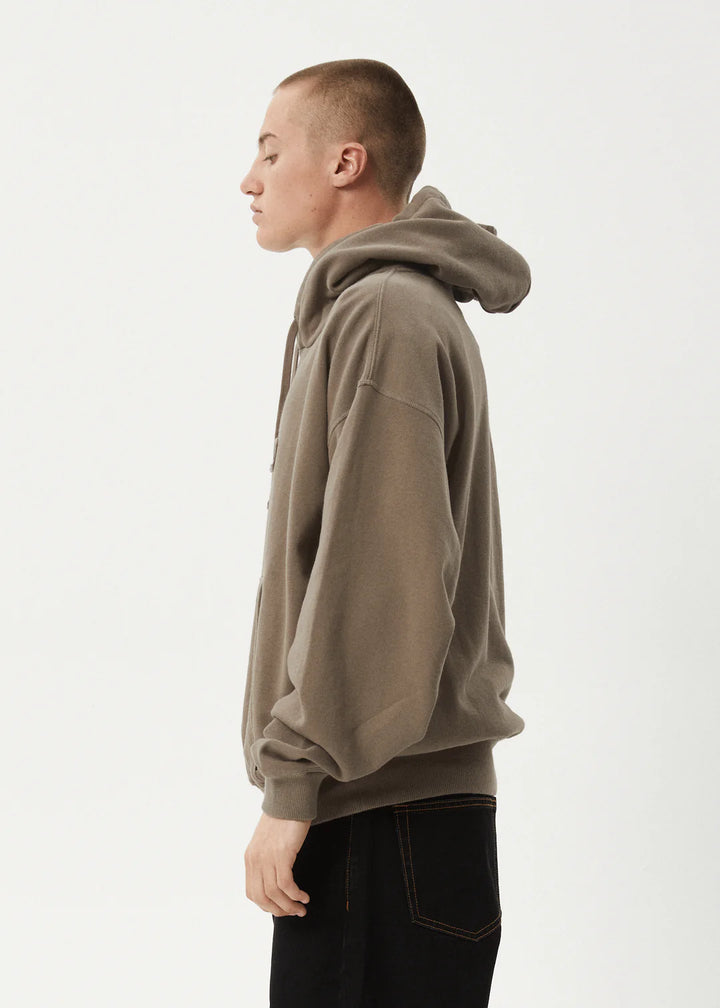 Afends Antic Boxy Pull On Hood - Fossil