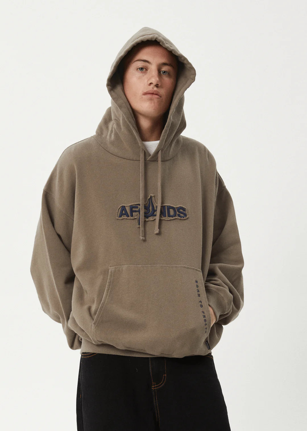 Afends Antic Boxy Pull On Hood - Fossil