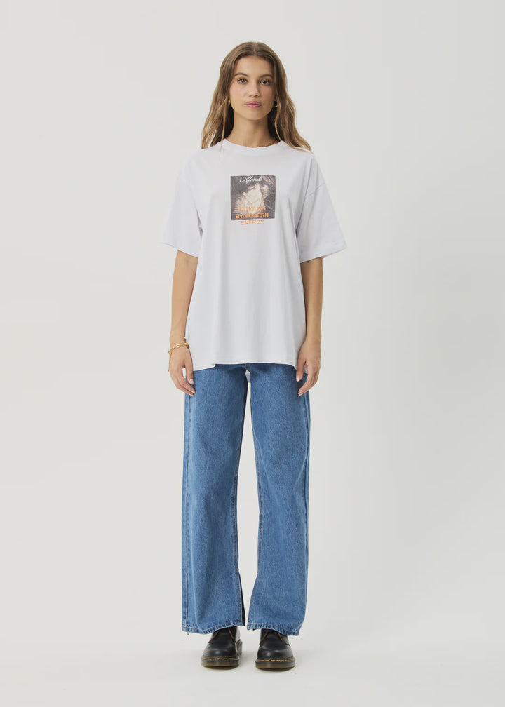 Afends Modern Energy Recycled Oversized Tee - White