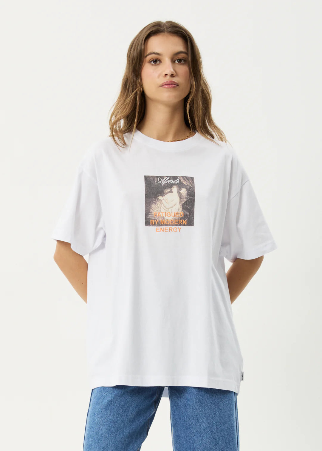 Afends Modern Energy Recycled Oversized Tee - White