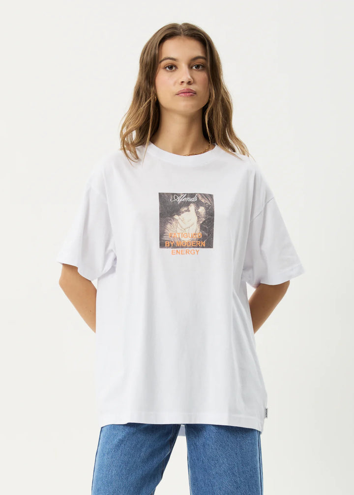 Afends Modern Energy Recycled Oversized Tee - White