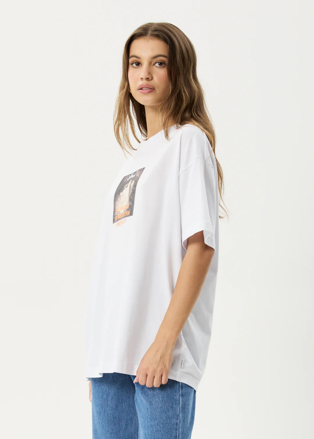 Afends Modern Energy Recycled Oversized Tee - White