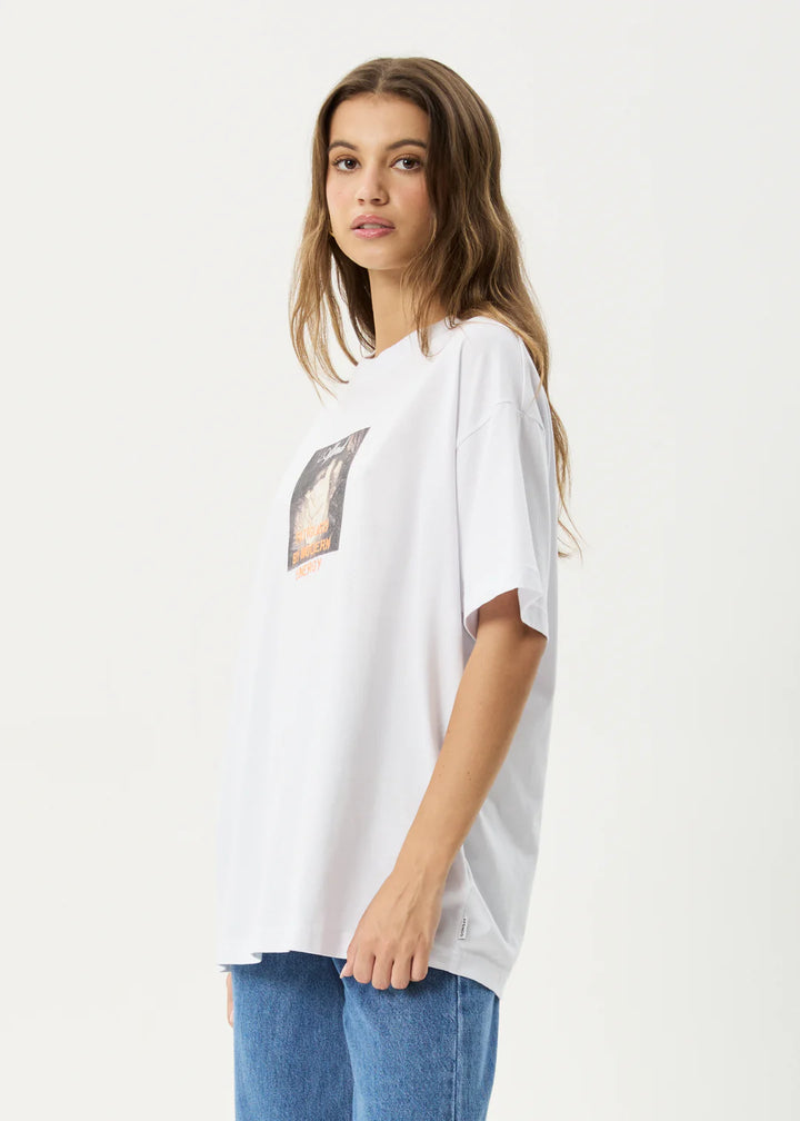 Afends Modern Energy Recycled Oversized Tee - White