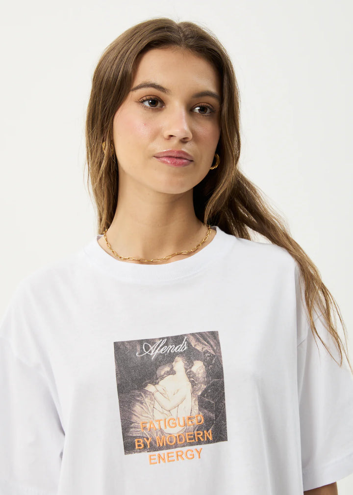 Afends Modern Energy Recycled Oversized Tee - White