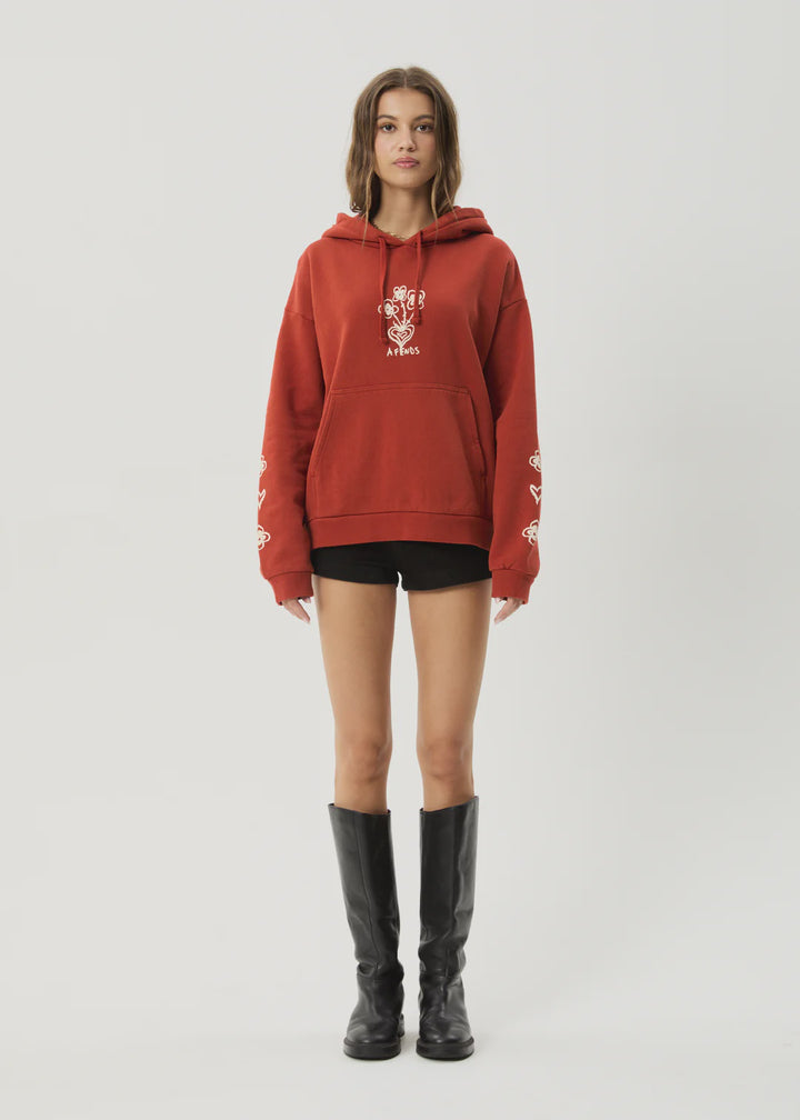 Afends Maisie Recycled Pull On Hood - Red Rum
