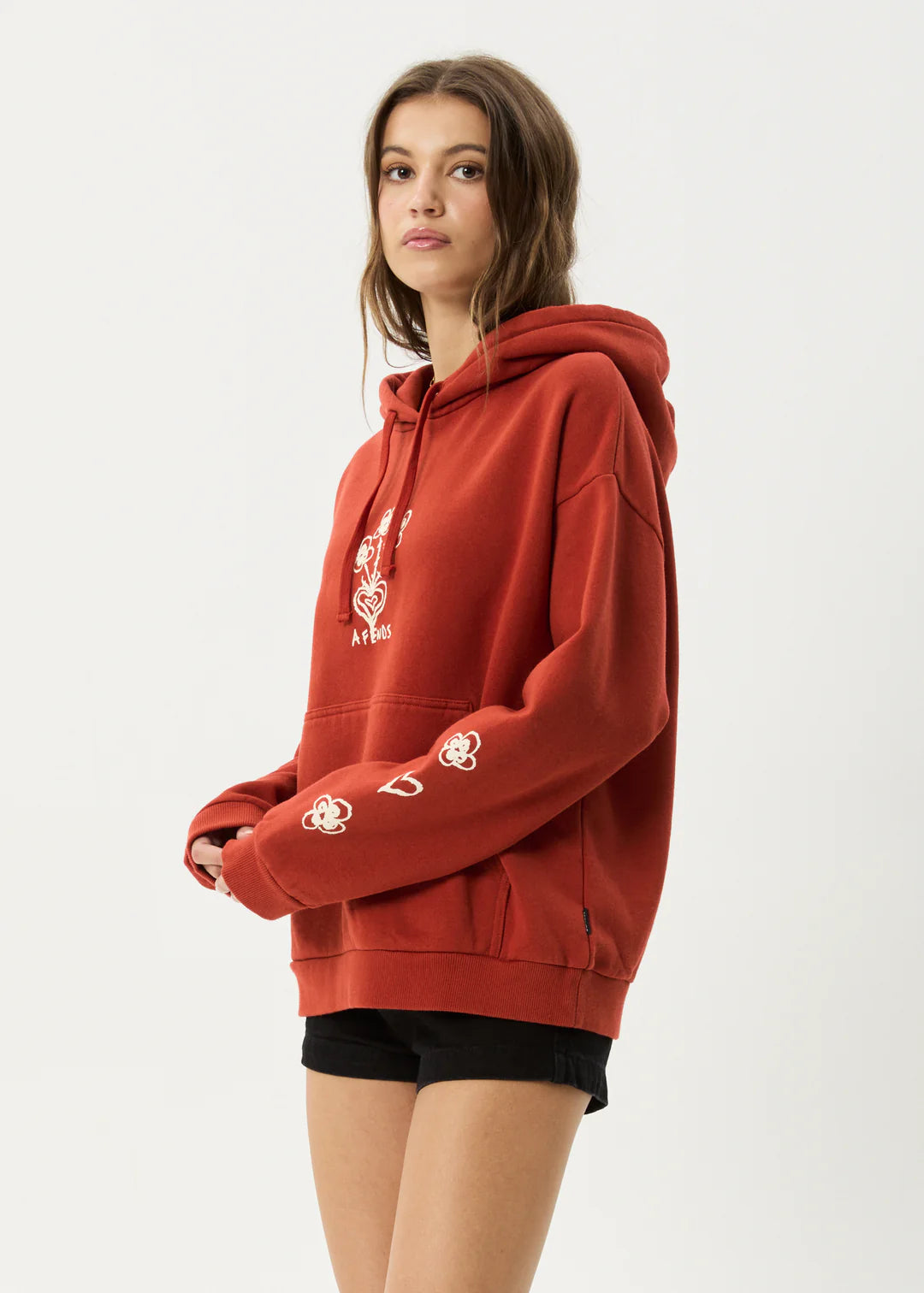 Afends Maisie Recycled Pull On Hood - Red Rum