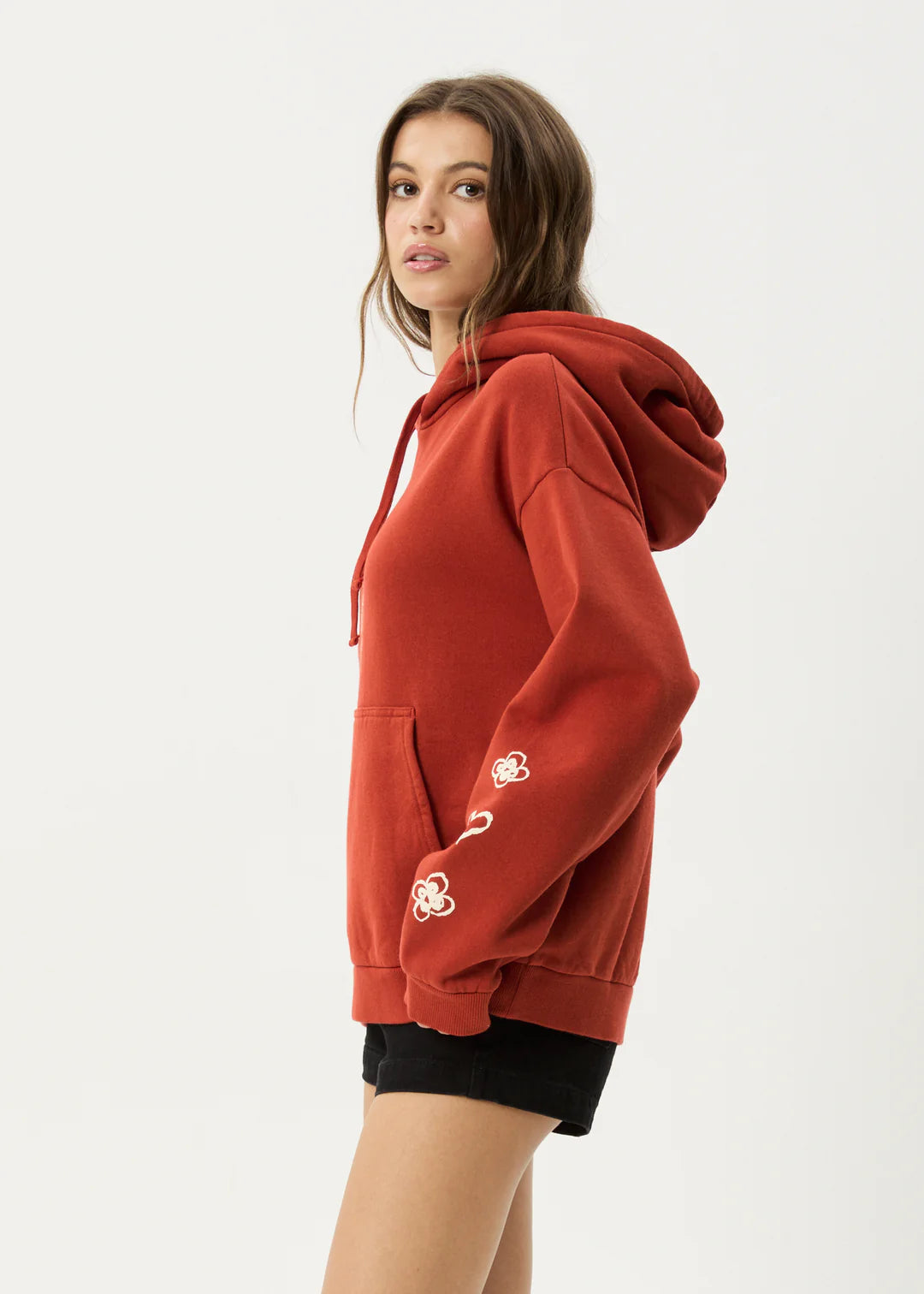 Afends Maisie Recycled Pull On Hood - Red Rum