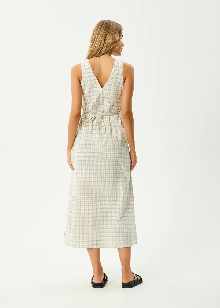 Afends Legacy Organic Seersucker Maxi Dress - Boa Check