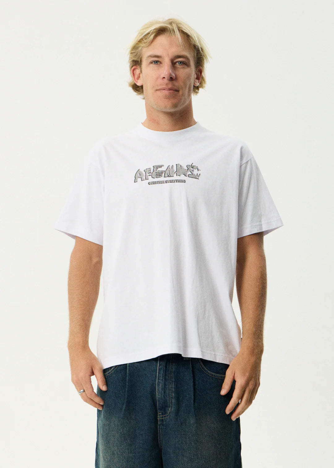 Afends LQD Metal Heavyweight Boxy Tee-White