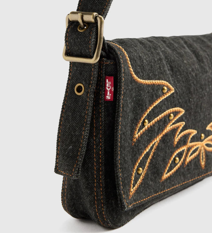Levi's Brannan Shoulder Bag - Black Dark Wash 3