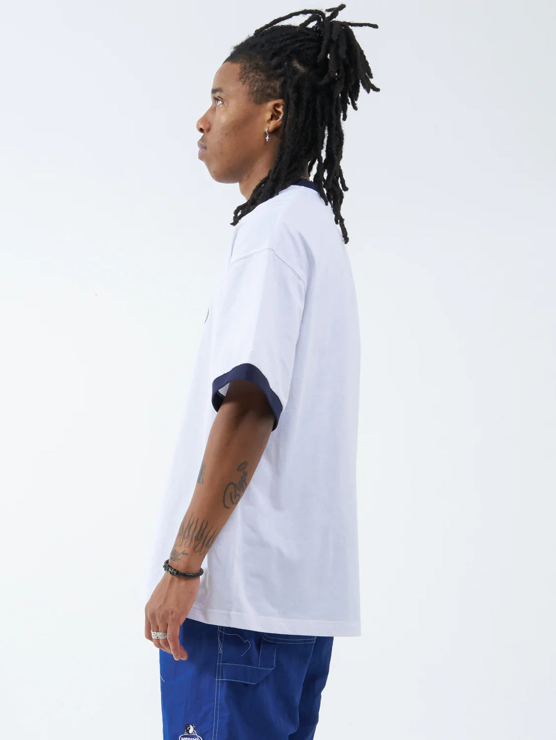 Worship Tommy Two Box Fit Oversize Ringer Tee - White