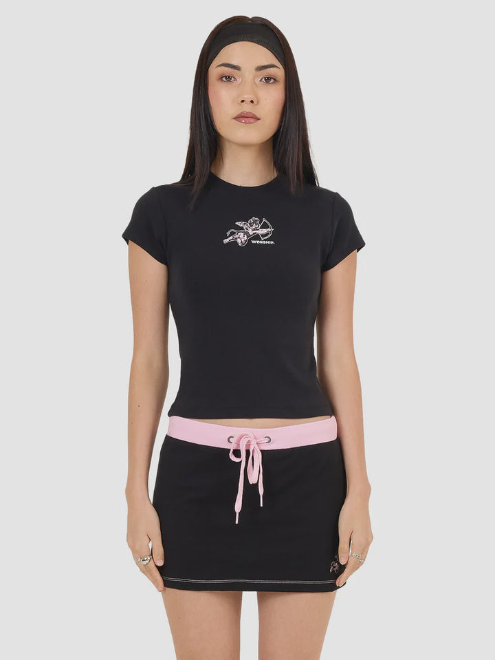 Worship Supplies Cherub Cap Sleeve Tee - Black