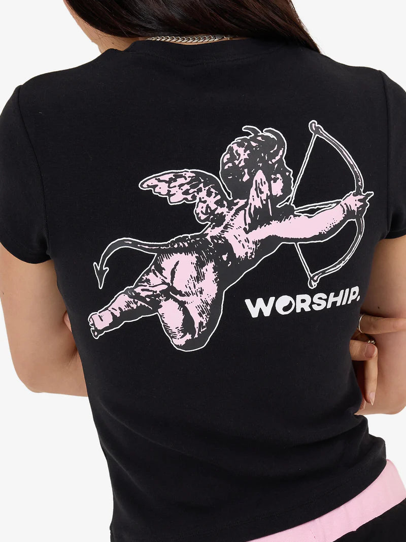 Worship Supplies Cherub Cap Sleeve Tee - Black