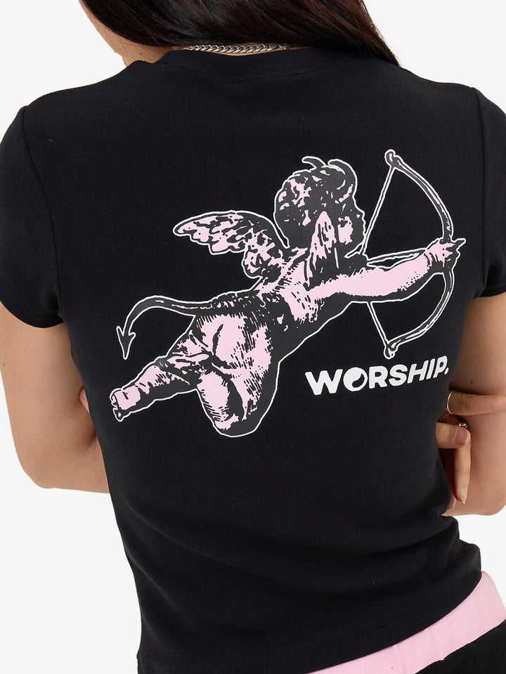 Worship Supplies Cherub Cap Sleeve Tee - Black