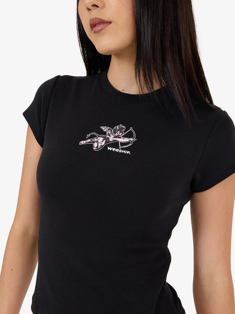 Worship Supplies Cherub Cap Sleeve Tee - Black