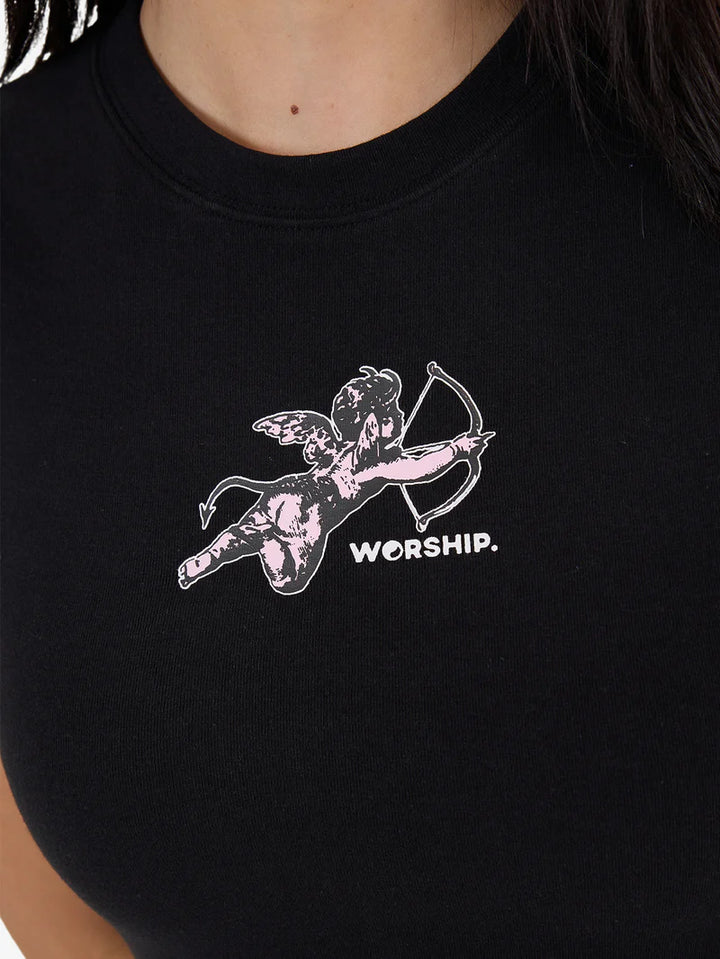 Worship Supplies Cherub Cap Sleeve Tee - Black