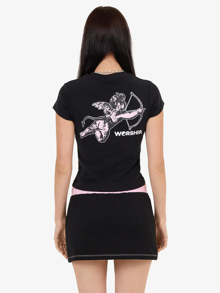 Worship Supplies Cherub Cap Sleeve Tee - Black