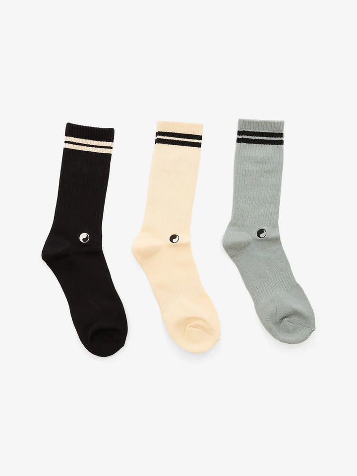 Worship Supplies Cherub 3 Pack Socks - Mineral - Black - Bone